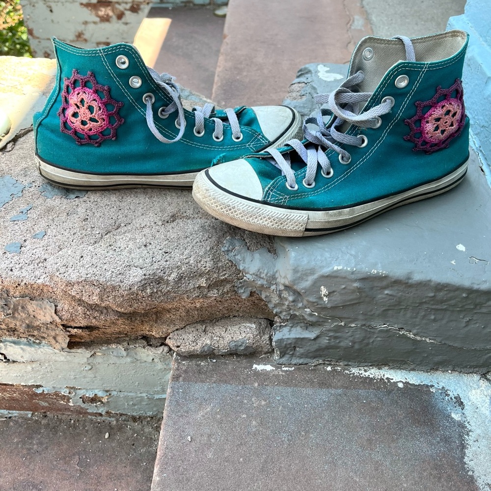 Hand embellished converse